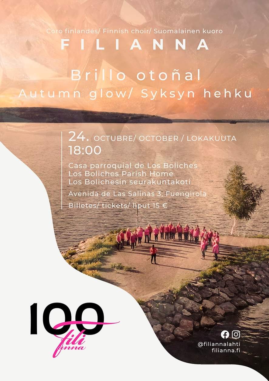 Kuorokuva kuorolaiset niemellä syysvalossa