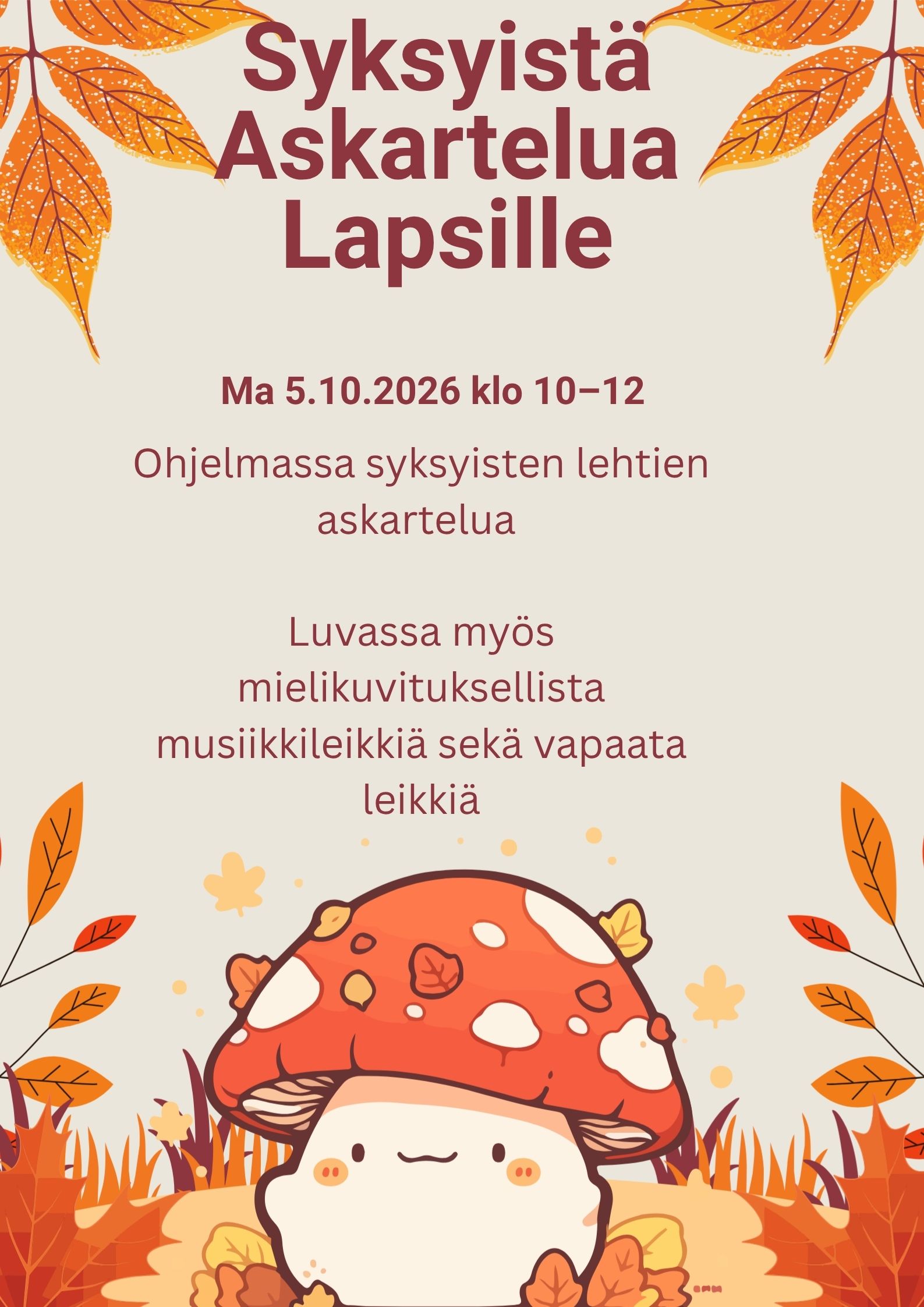 Sieni ja syyslehtiä