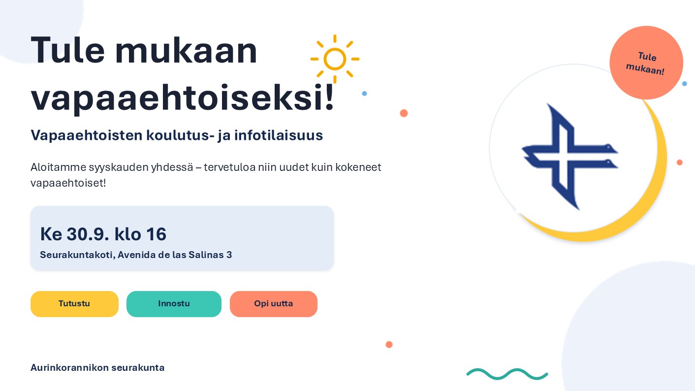 Infoteksti vapaaehtoisten kokoontumisesta